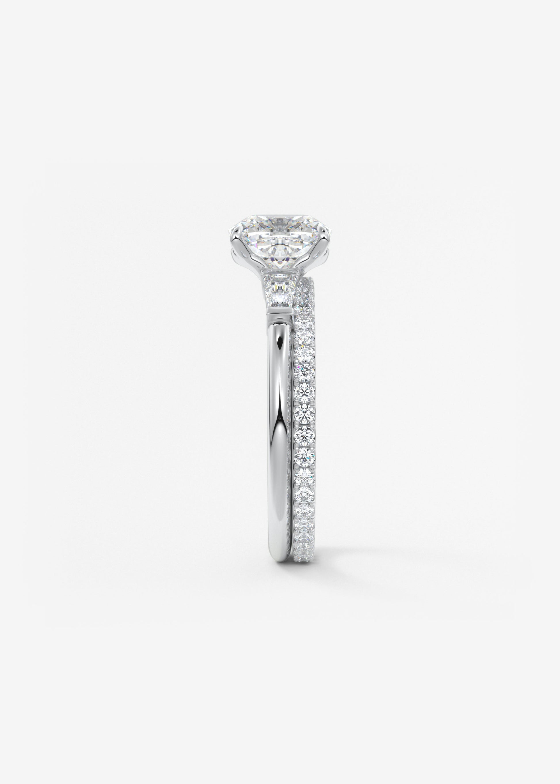 Cushion Three Stone Lab Grown Diamond Engagement Ring