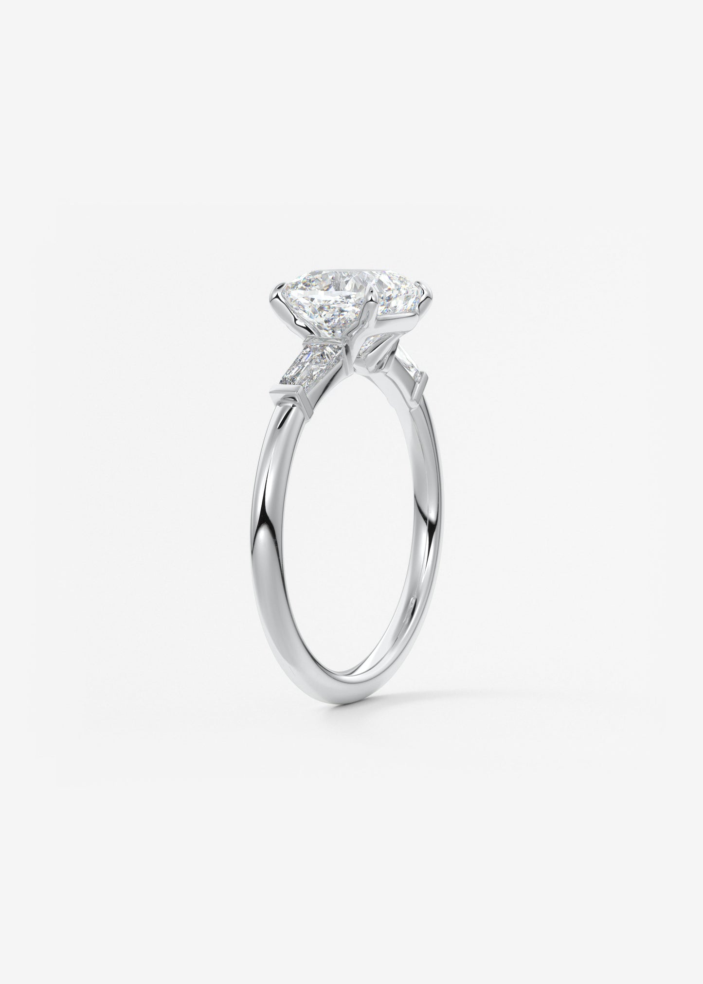 Cushion Three Stone Lab Grown Diamond Engagement Ring
