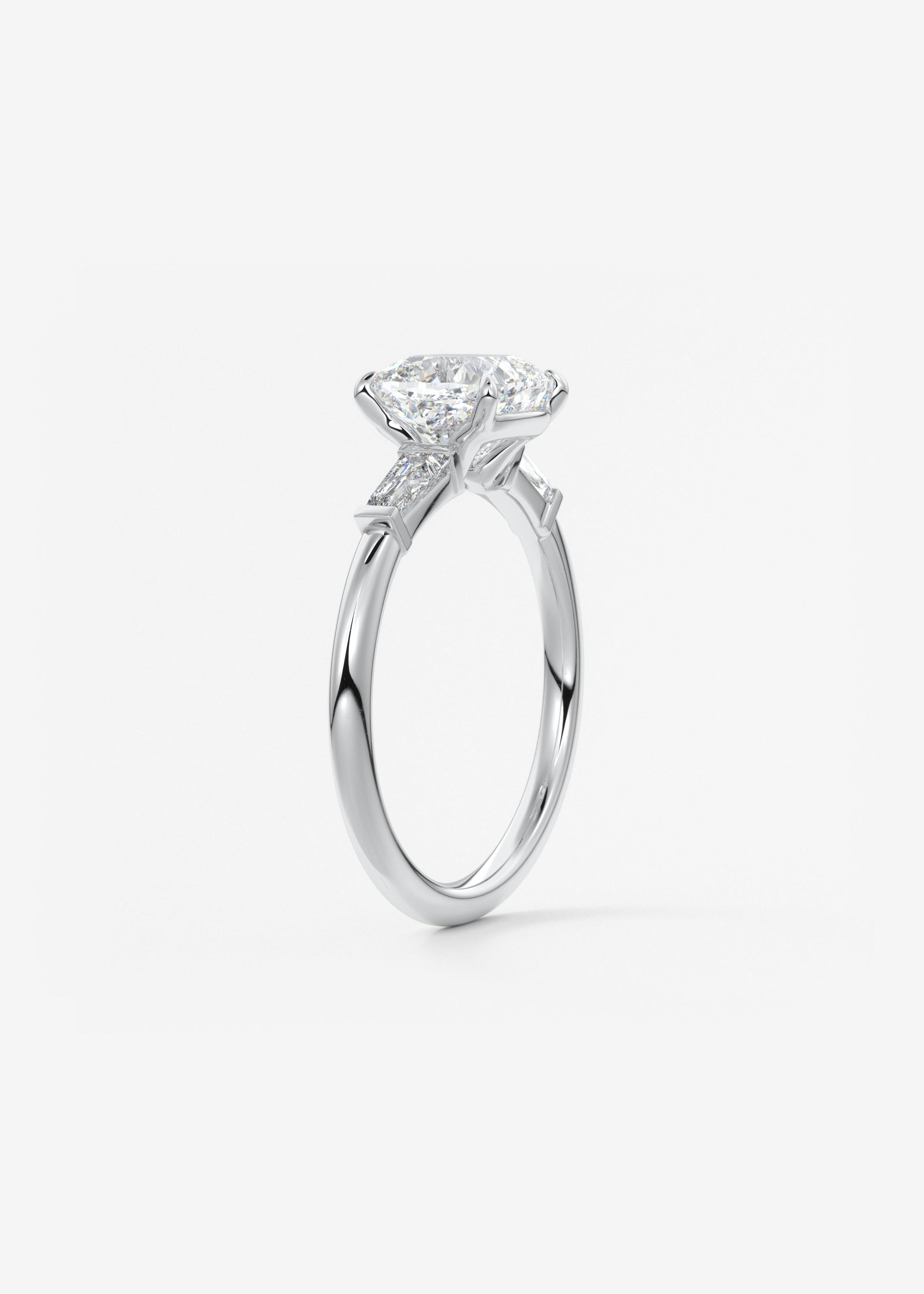 Cushion Three Stone Lab Grown Diamond Engagement Ring