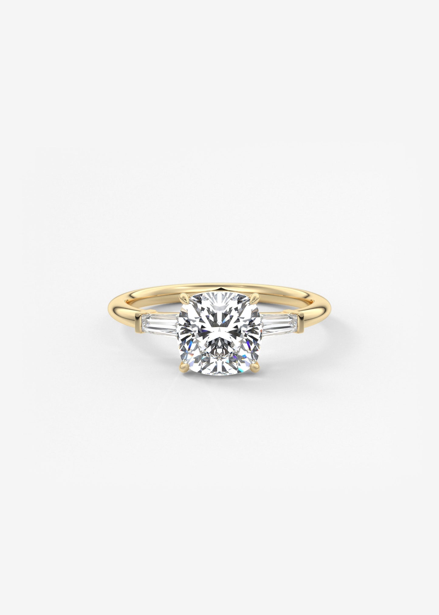 Cushion Three Stone Lab Grown Diamond Engagement Ring