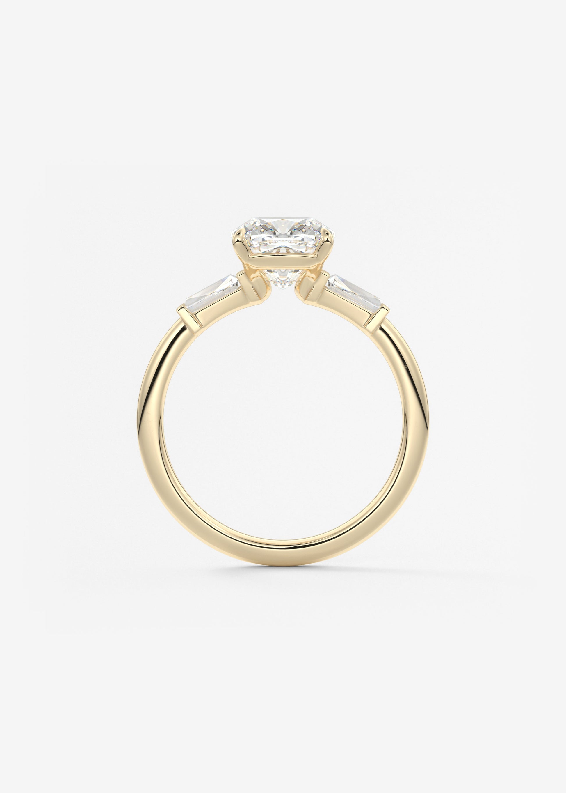 Cushion Three Stone Lab Grown Diamond Engagement Ring