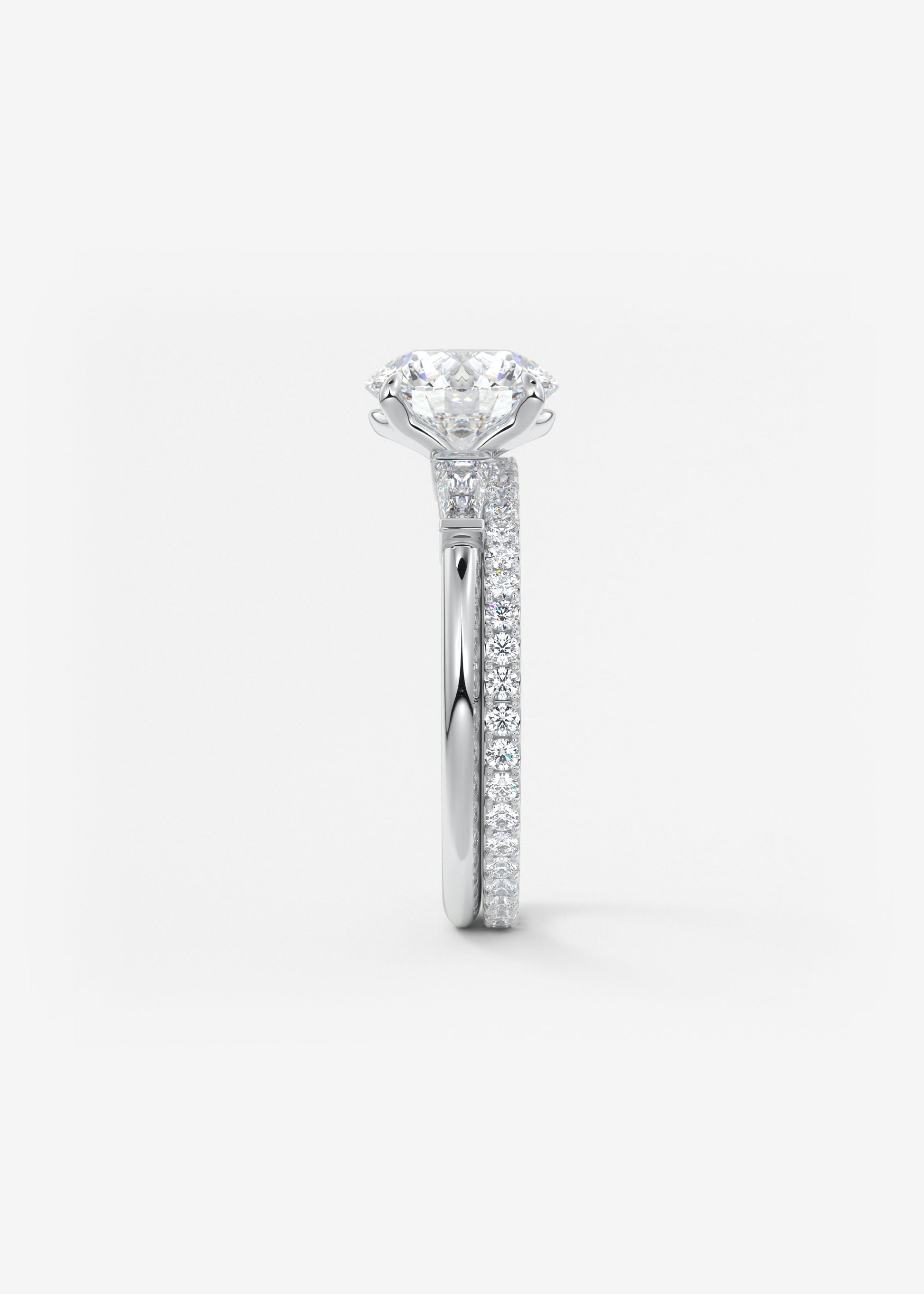 Round Three Stone Lab Grown Diamond Engagement Ring