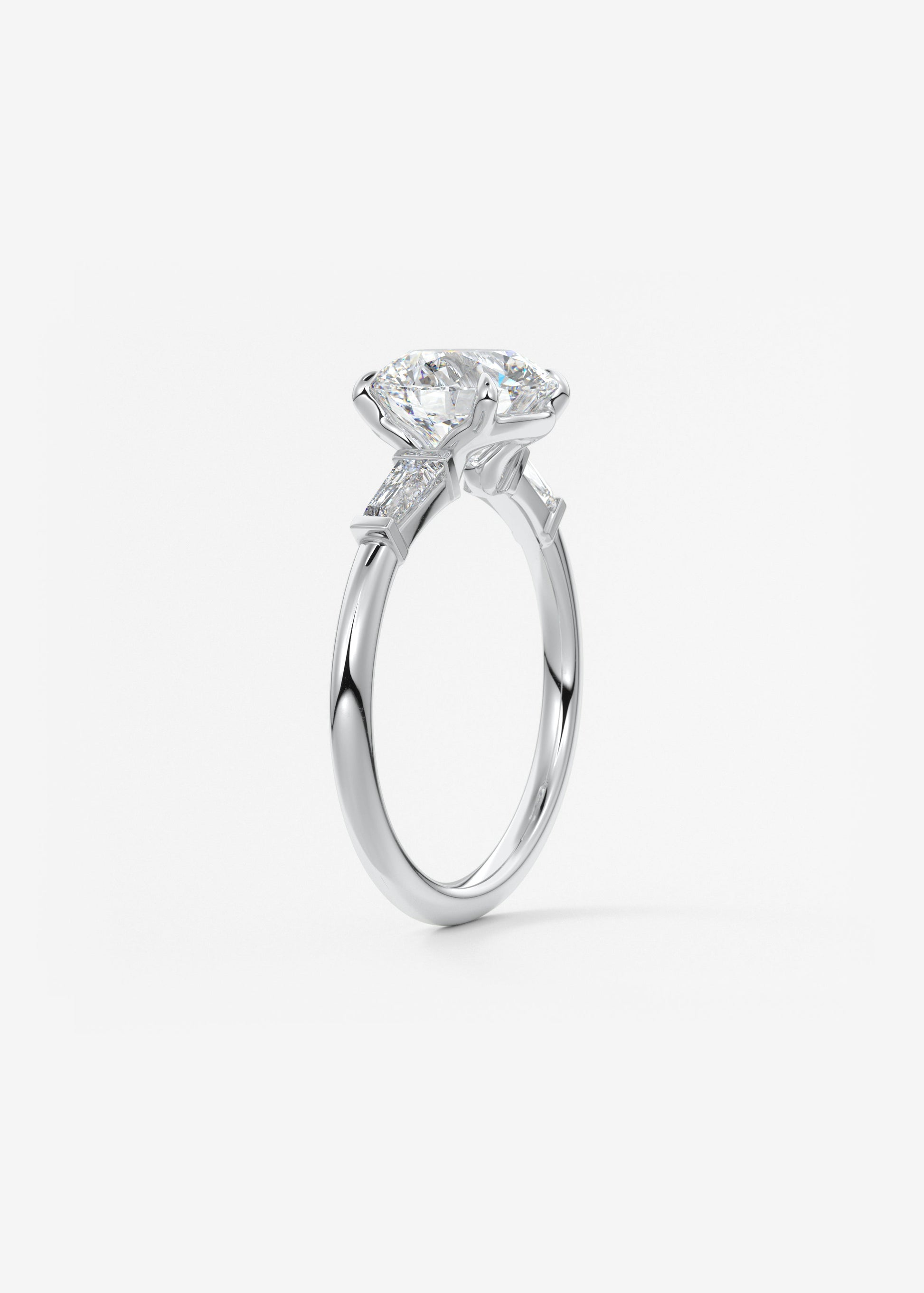 Round Three Stone Lab Grown Diamond Engagement Ring