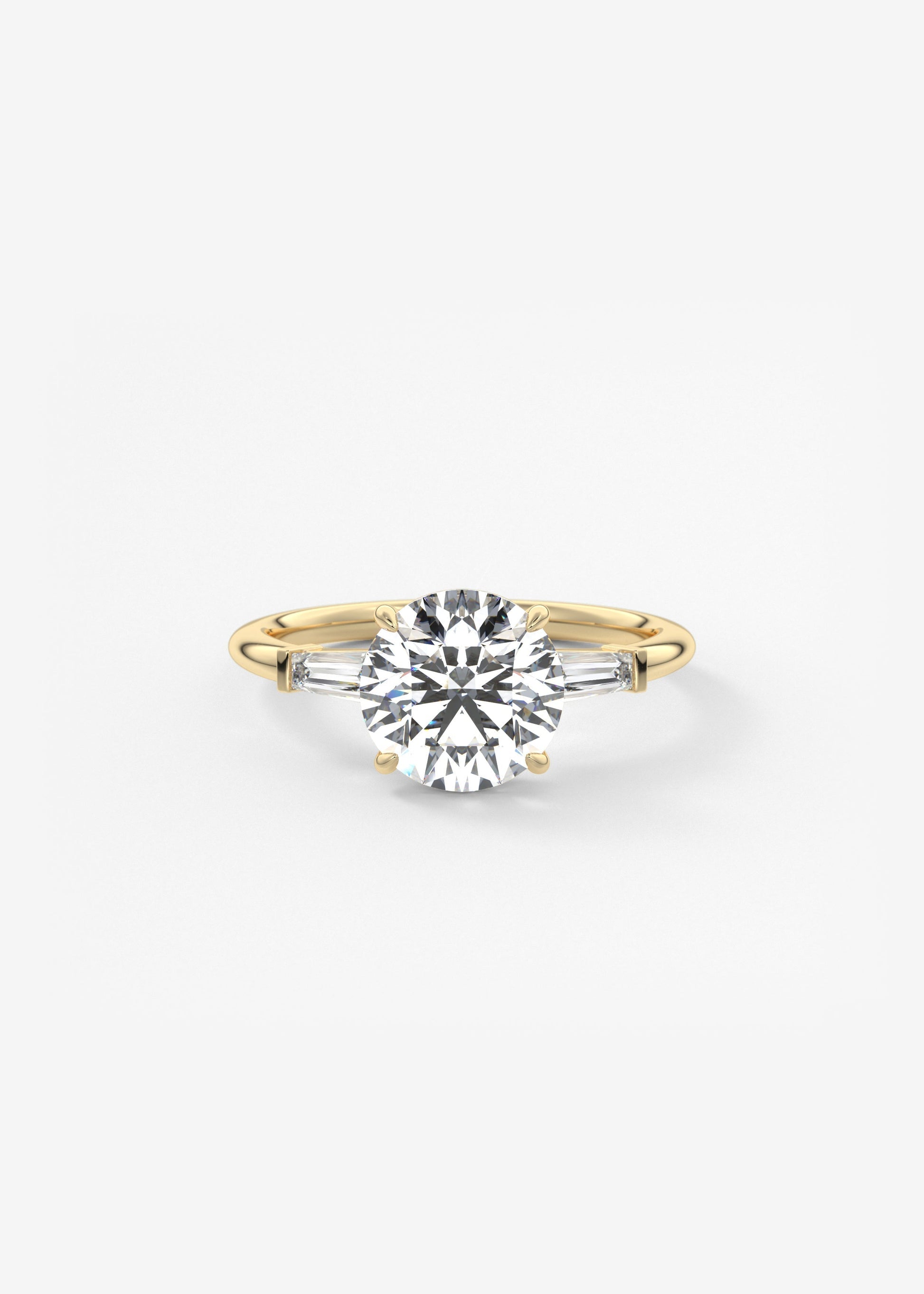 Round Three Stone Lab Grown Diamond Engagement Ring
