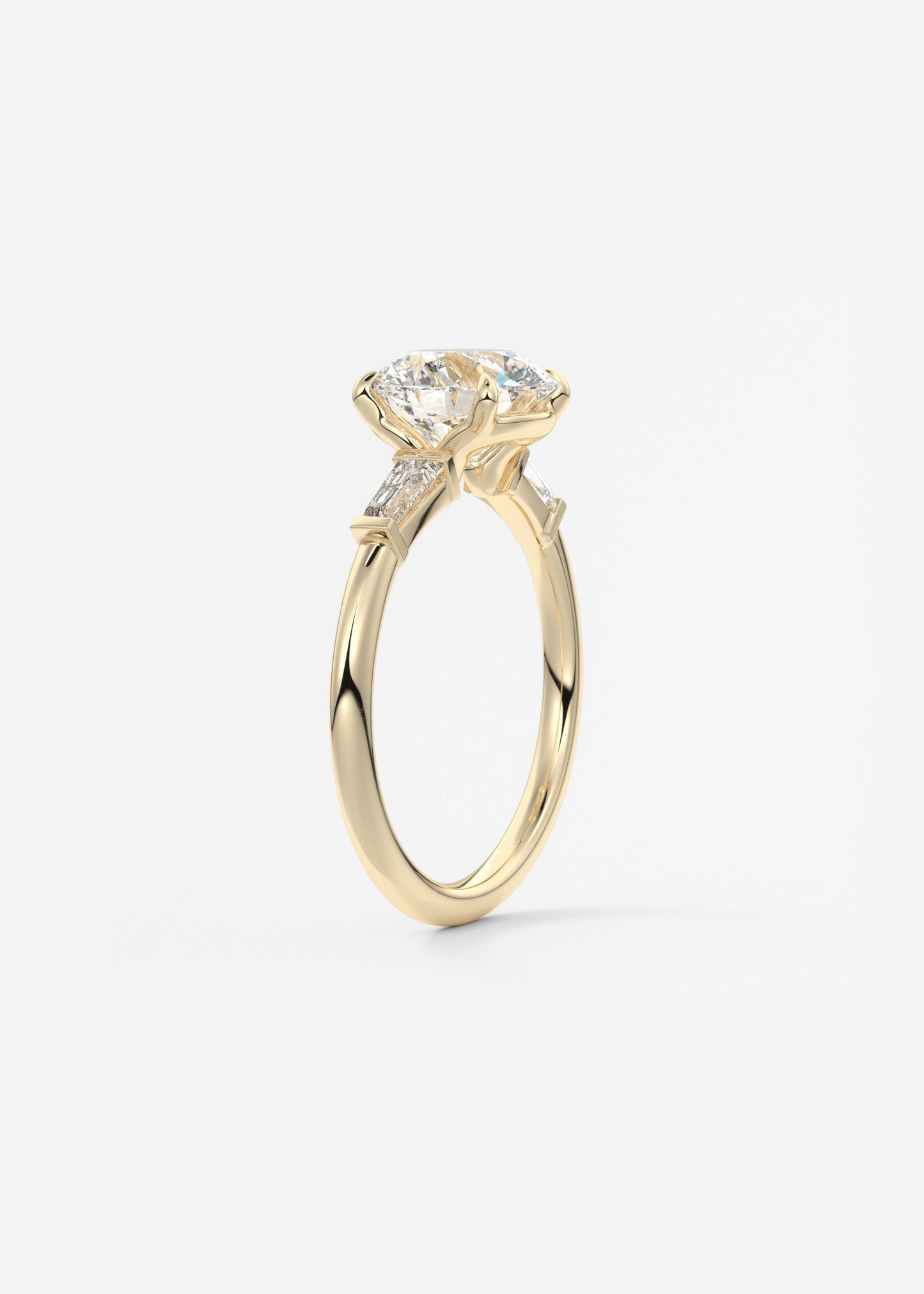 Round Three Stone Lab Grown Diamond Engagement Ring