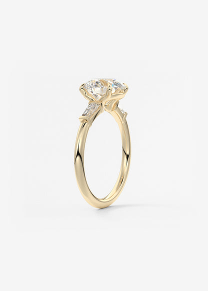 Round Three Stone Lab Grown Diamond Engagement Ring