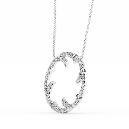 1.0 CT Round Shape Moissanite Twig Pave Necklace
