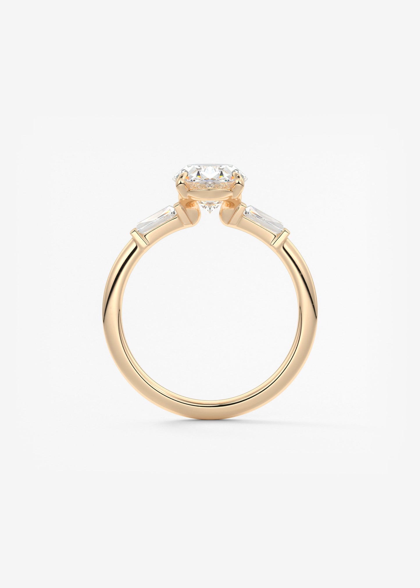 Oval Three Stone Lab Grown Diamond Engagement Ring