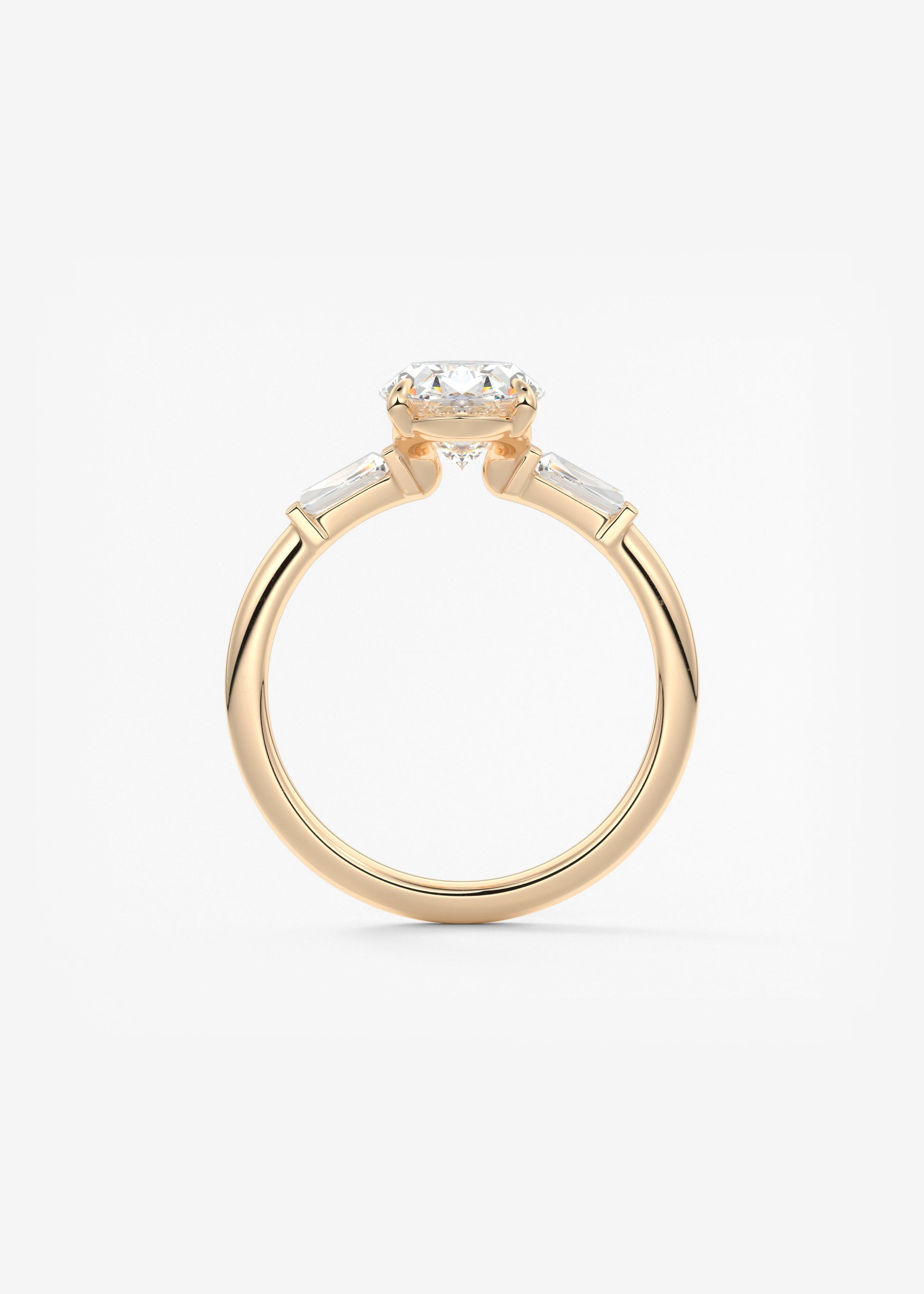 Oval Three Stone Lab Grown Diamond Engagement Ring