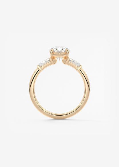 Oval Three Stone Lab Grown Diamond Engagement Ring
