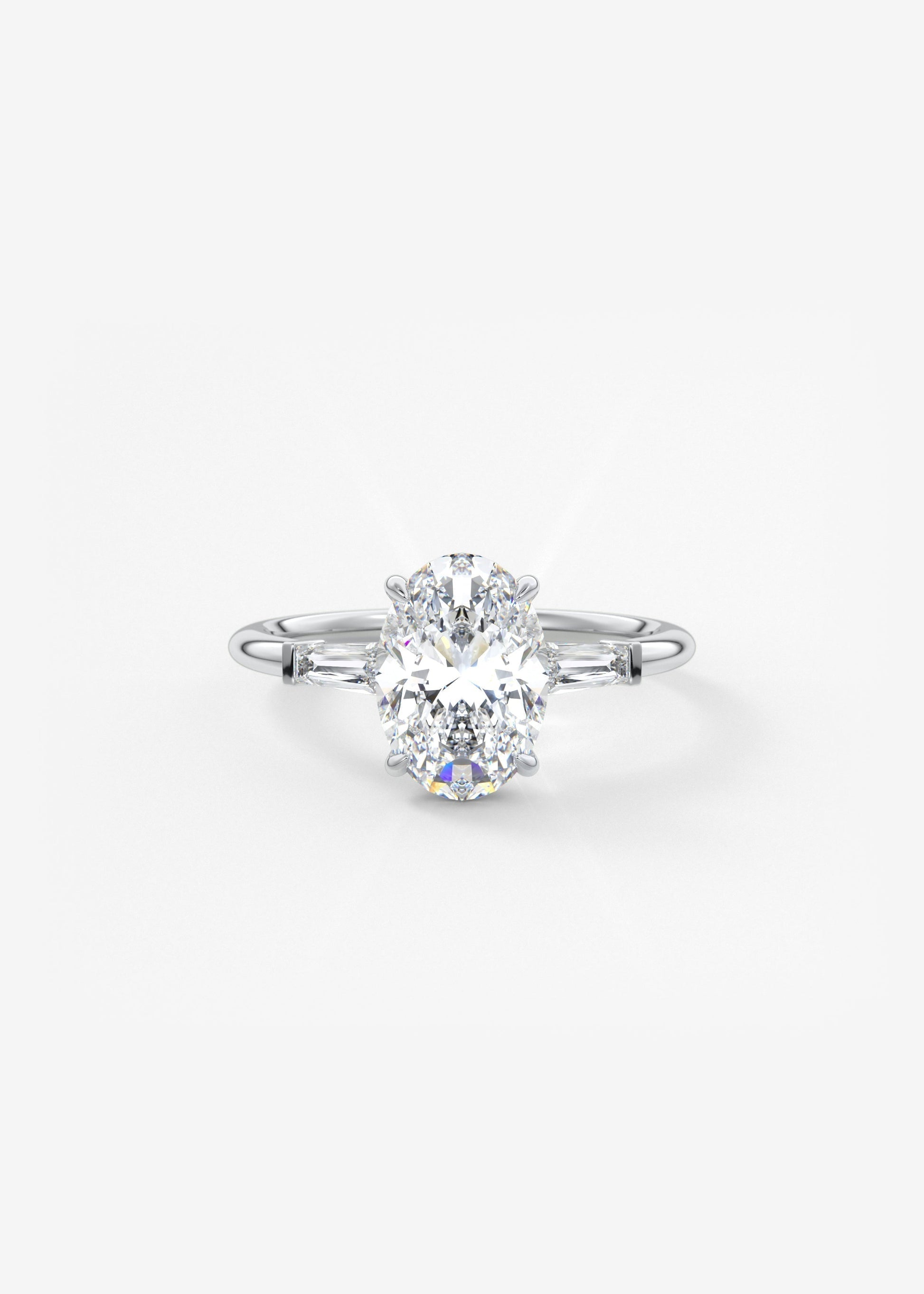 Oval Three Stone Lab Grown Diamond Engagement Ring