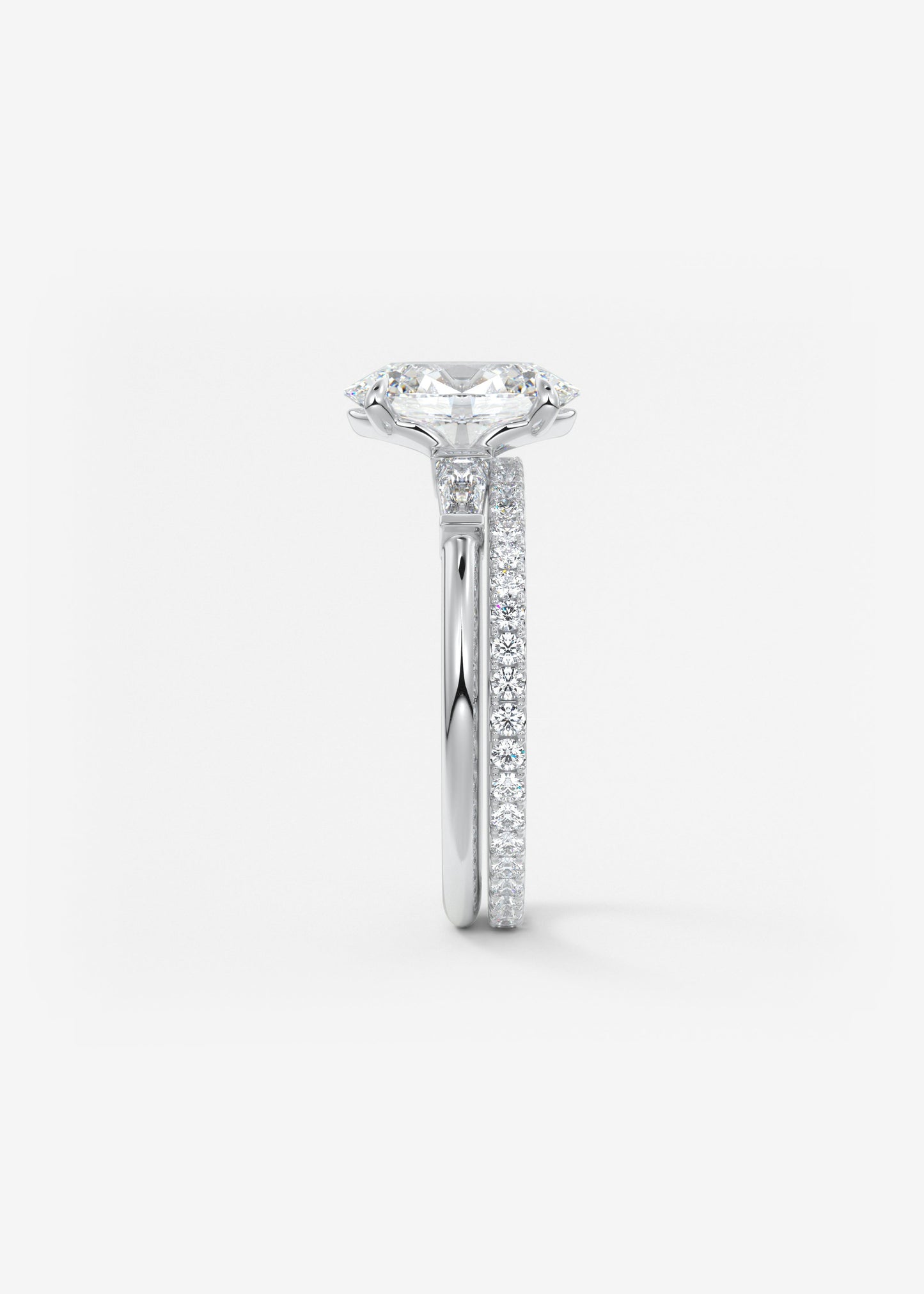 Oval Three Stone Lab Grown Diamond Engagement Ring