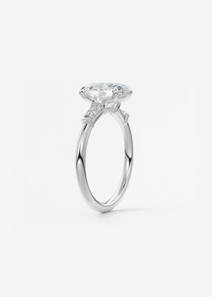 Oval Three Stone Lab Grown Diamond Engagement Ring
