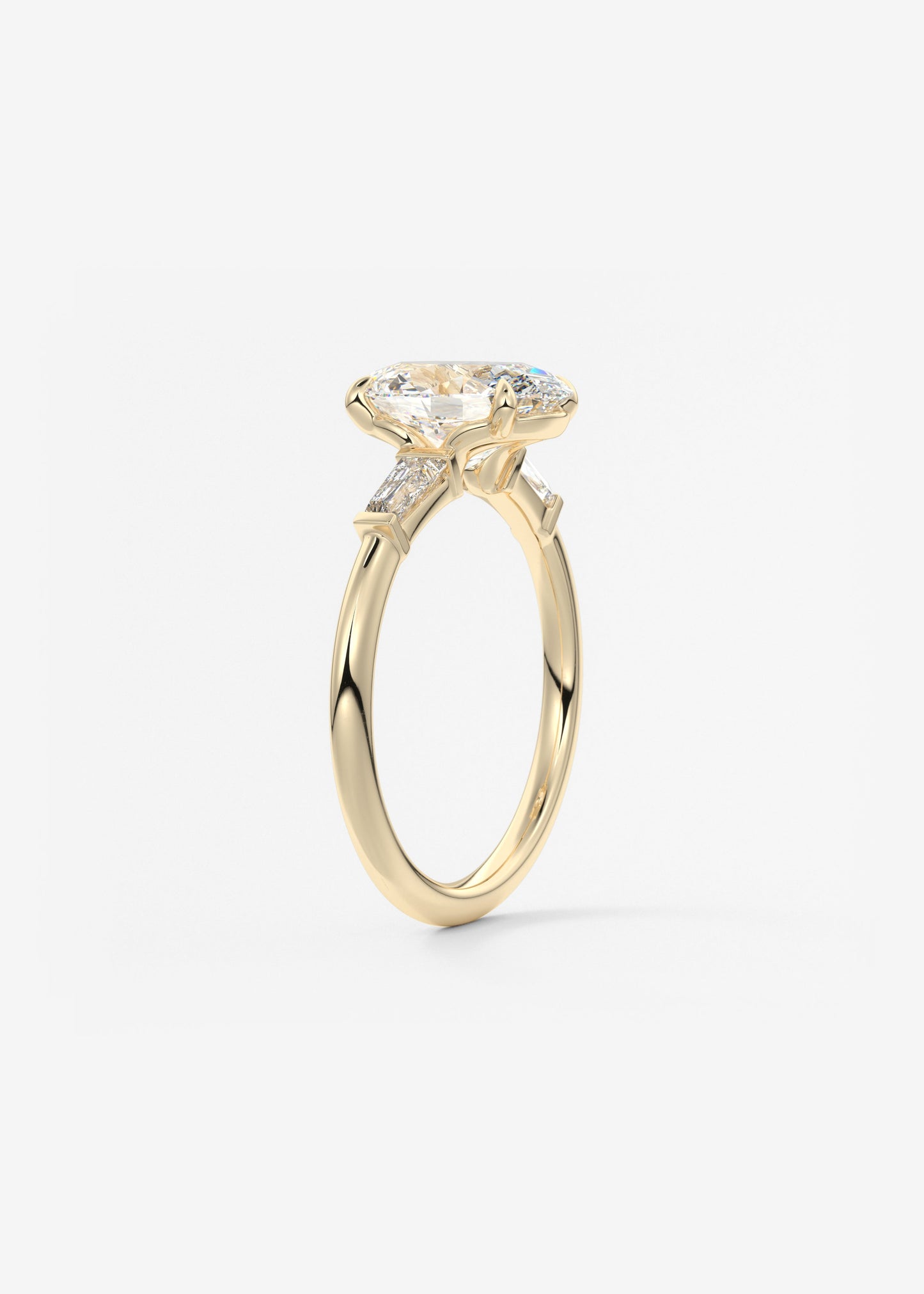 Oval Three Stone Lab Grown Diamond Engagement Ring