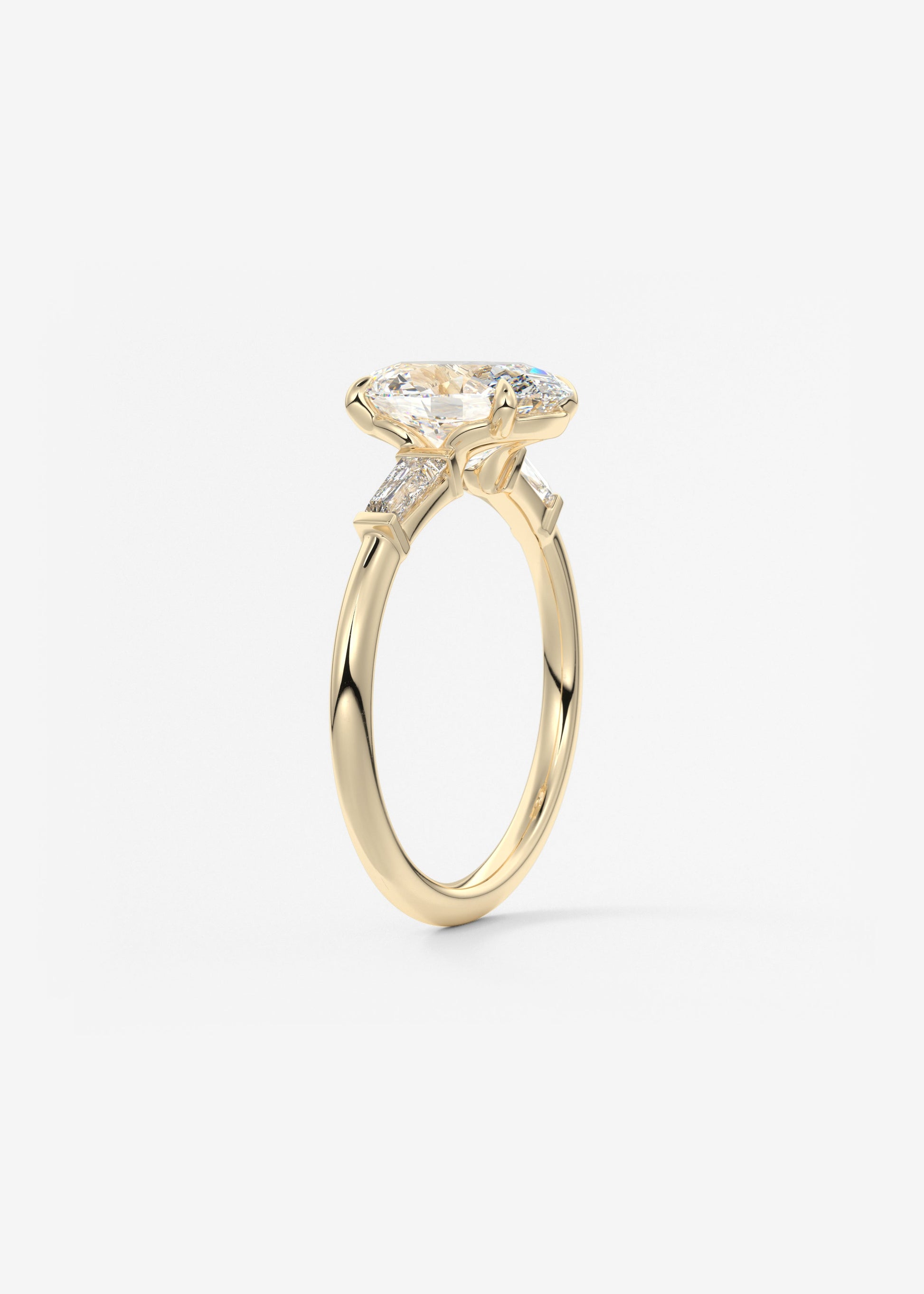 Oval Three Stone Lab Grown Diamond Engagement Ring