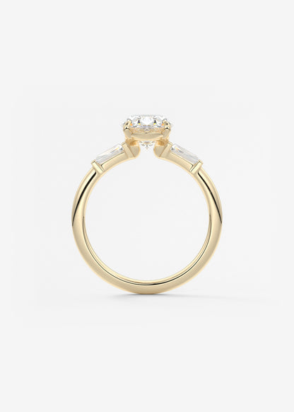 Oval Three Stone Lab Grown Diamond Engagement Ring