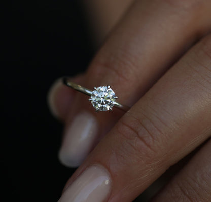 Round Solitaire Lab Grown Diamond Engagement Ring