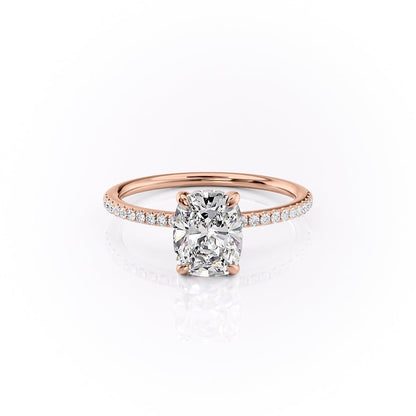 Elongated Cushion Pave Lab Grown Diamond Engagement Ring