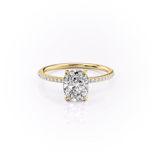 Elongated Cushion Pave Lab Grown Diamond Engagement Ring