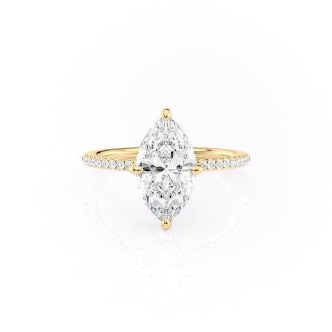 1.58 CT Marquise Cut Hidden Halo Pave Setting Moissanite Engagement Ring 11