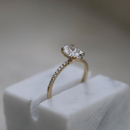 Oval Cut Pave Lab Grown Diamond Engagement Ring