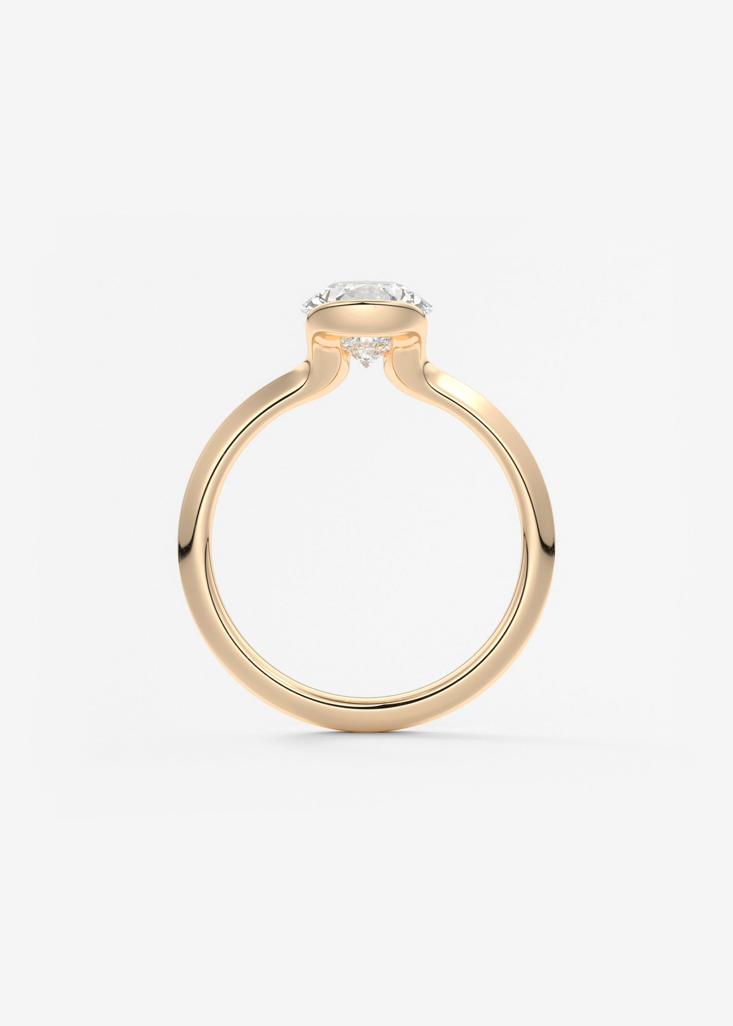 Pear Half Bezel Lab Grown Diamond Engagement Ring