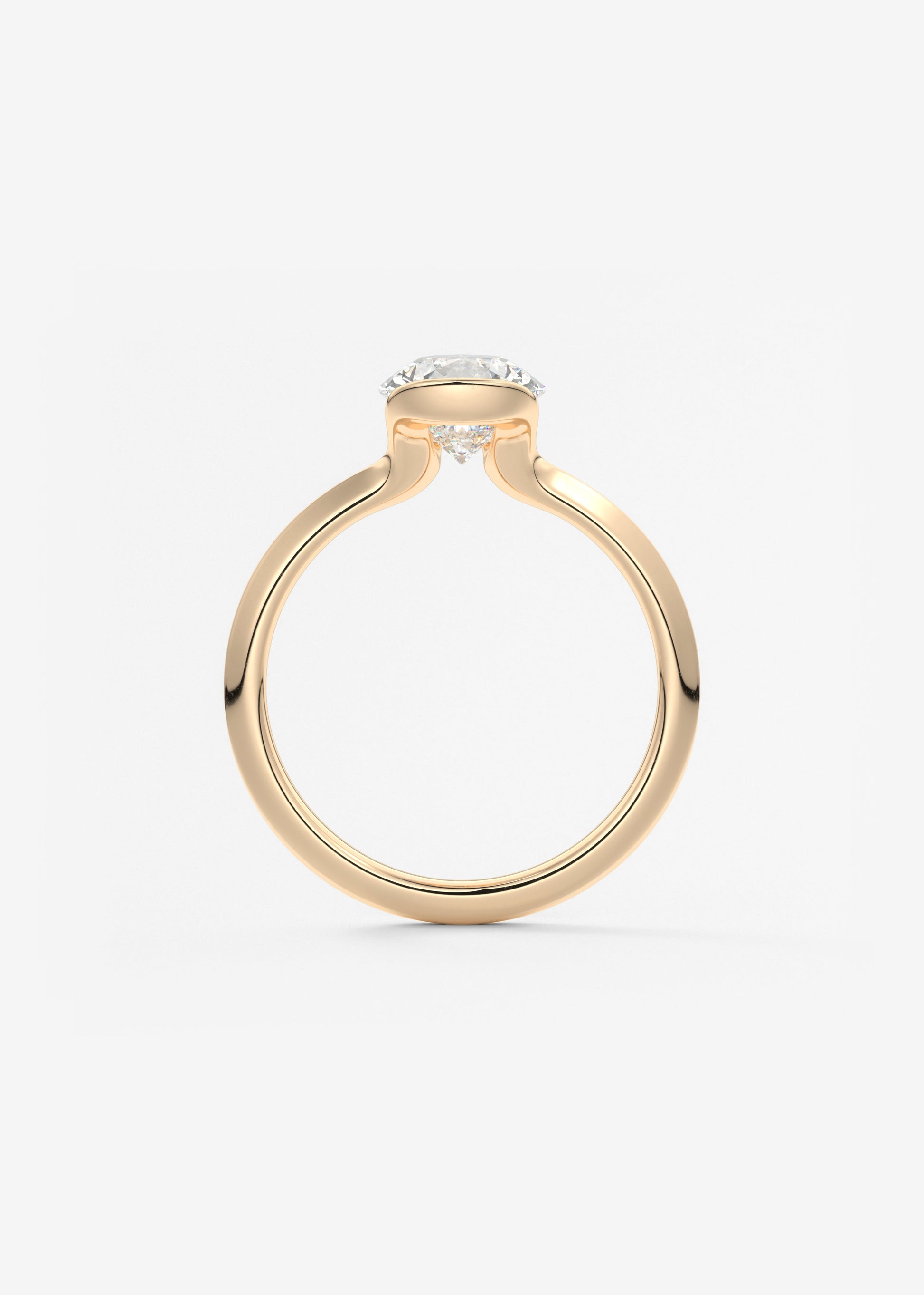 Pear Half Bezel Lab Grown Diamond Engagement Ring