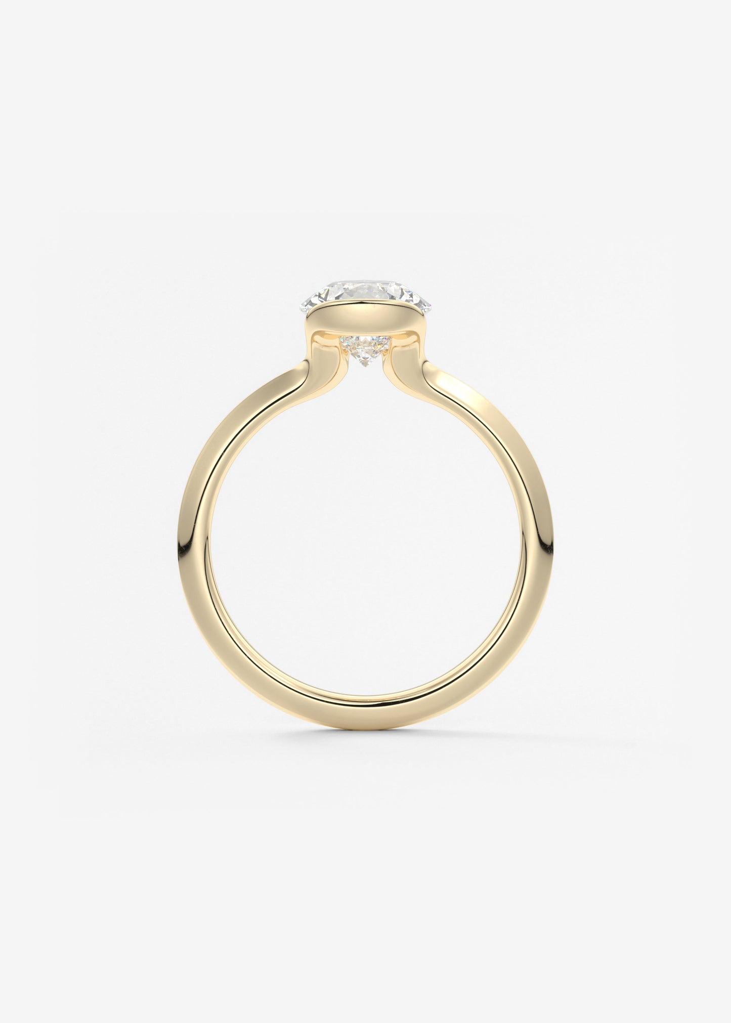 Pear Half Bezel Lab Grown Diamond Engagement Ring