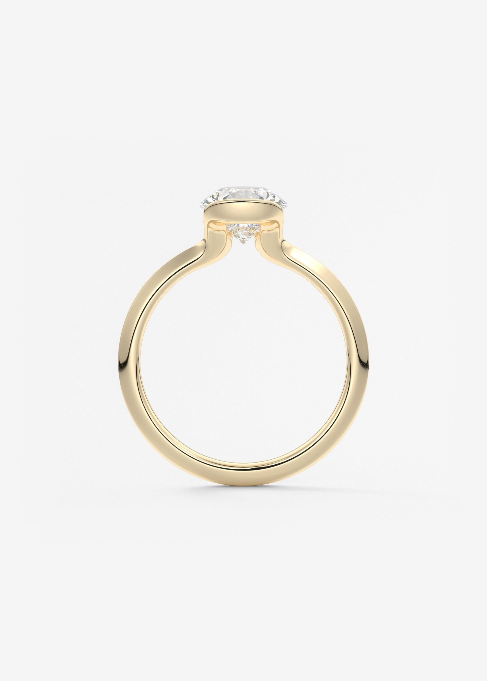 Pear Half Bezel Lab Grown Diamond Engagement Ring