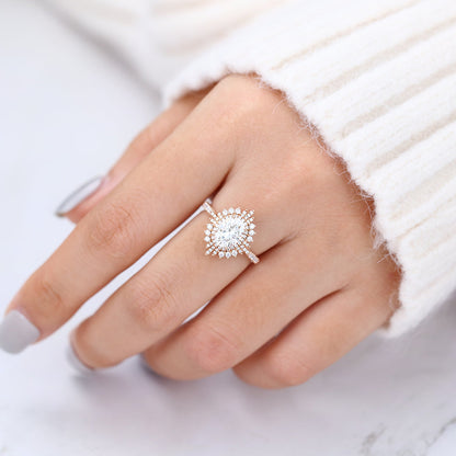 Oval Cluster Lab-Grown Diamond Engagement Ring