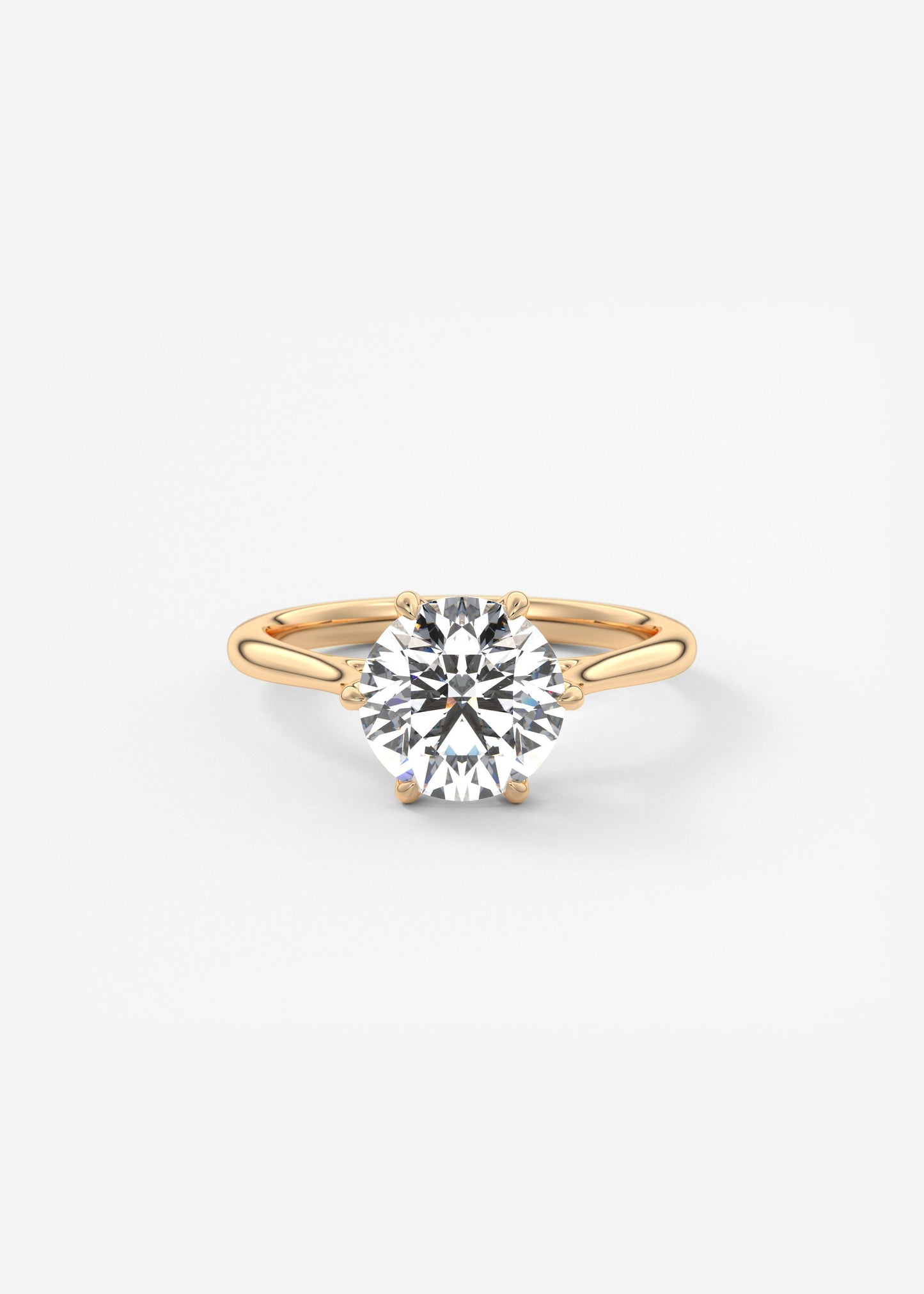 Round Cathedral Lab Grown Diamond Engagement Ring