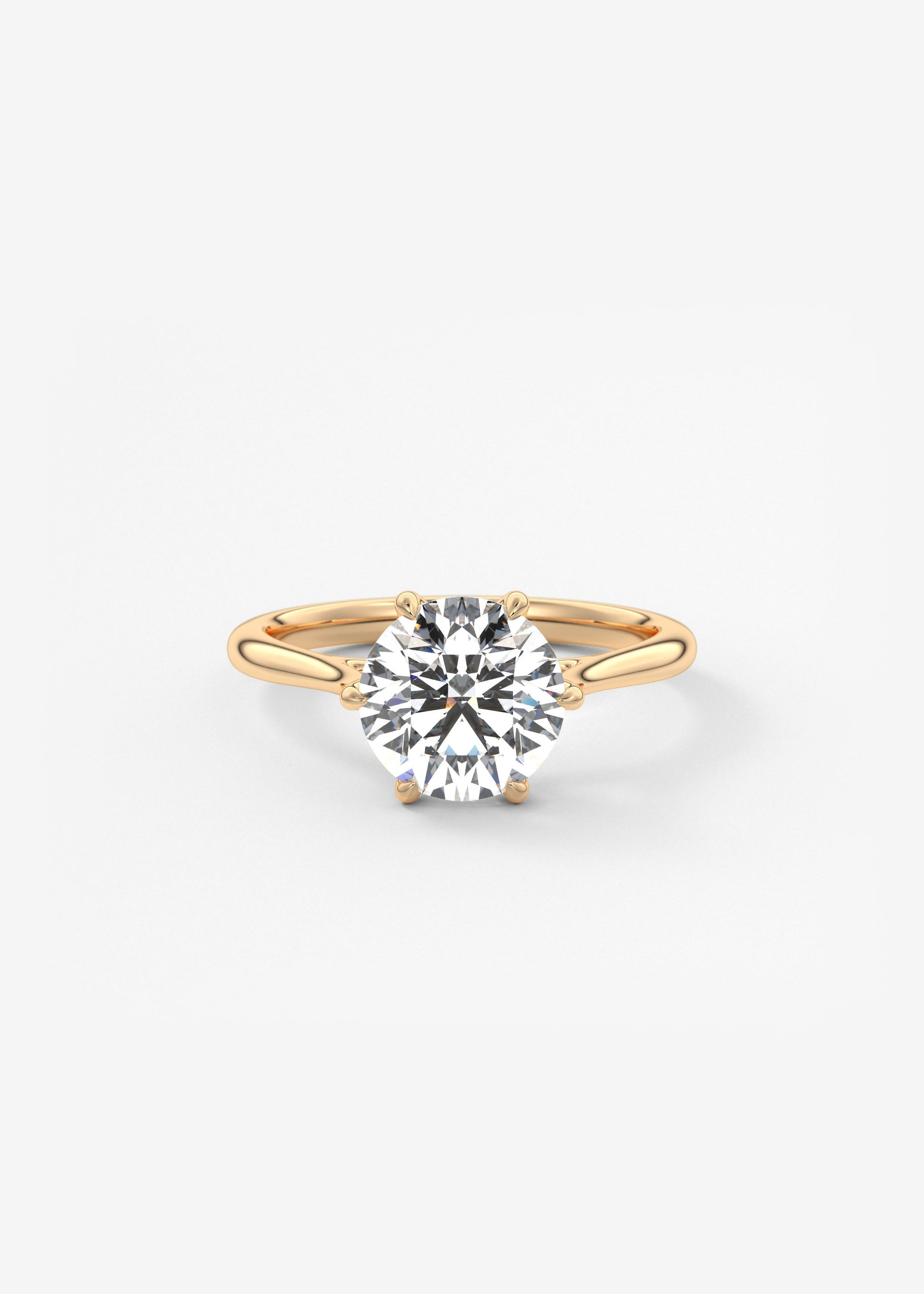 Round Cathedral Lab Grown Diamond Engagement Ring