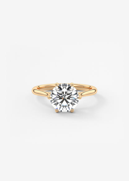 Round Cathedral Lab Grown Diamond Engagement Ring