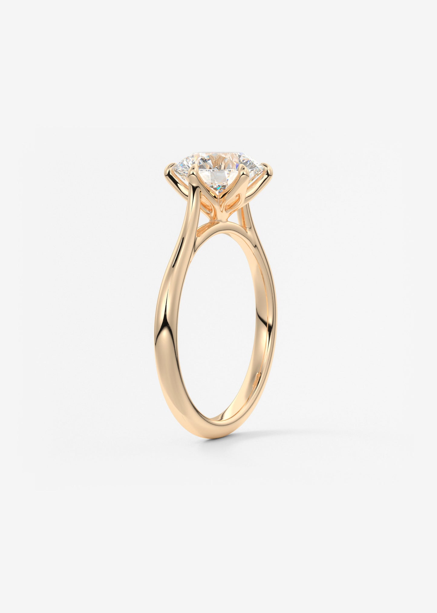 Round Cathedral Lab Grown Diamond Engagement Ring