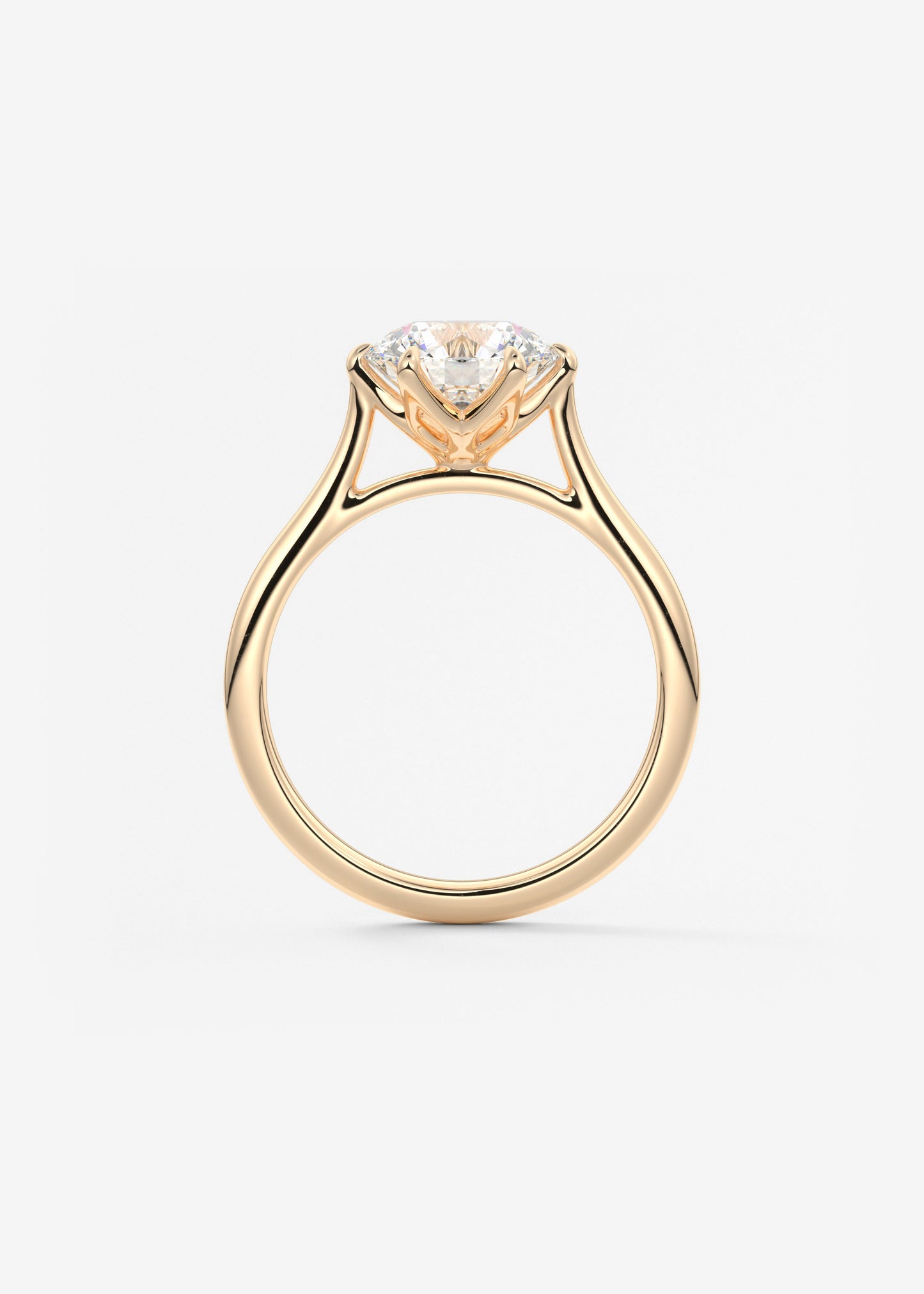 Round Cathedral Lab Grown Diamond Engagement Ring