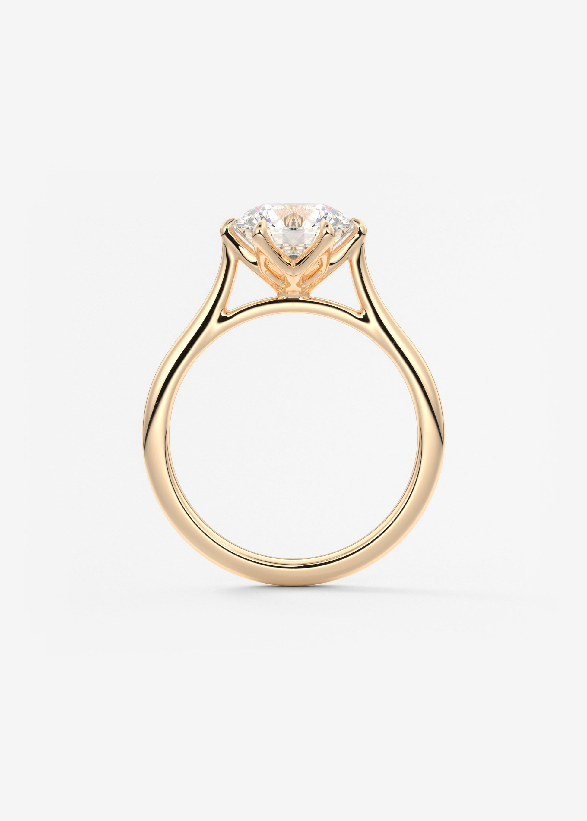 Round Cathedral Lab Grown Diamond Engagement Ring