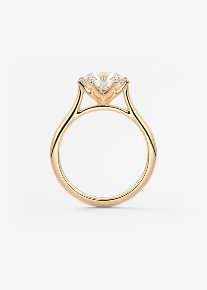 Round Cathedral Lab Grown Diamond Engagement Ring