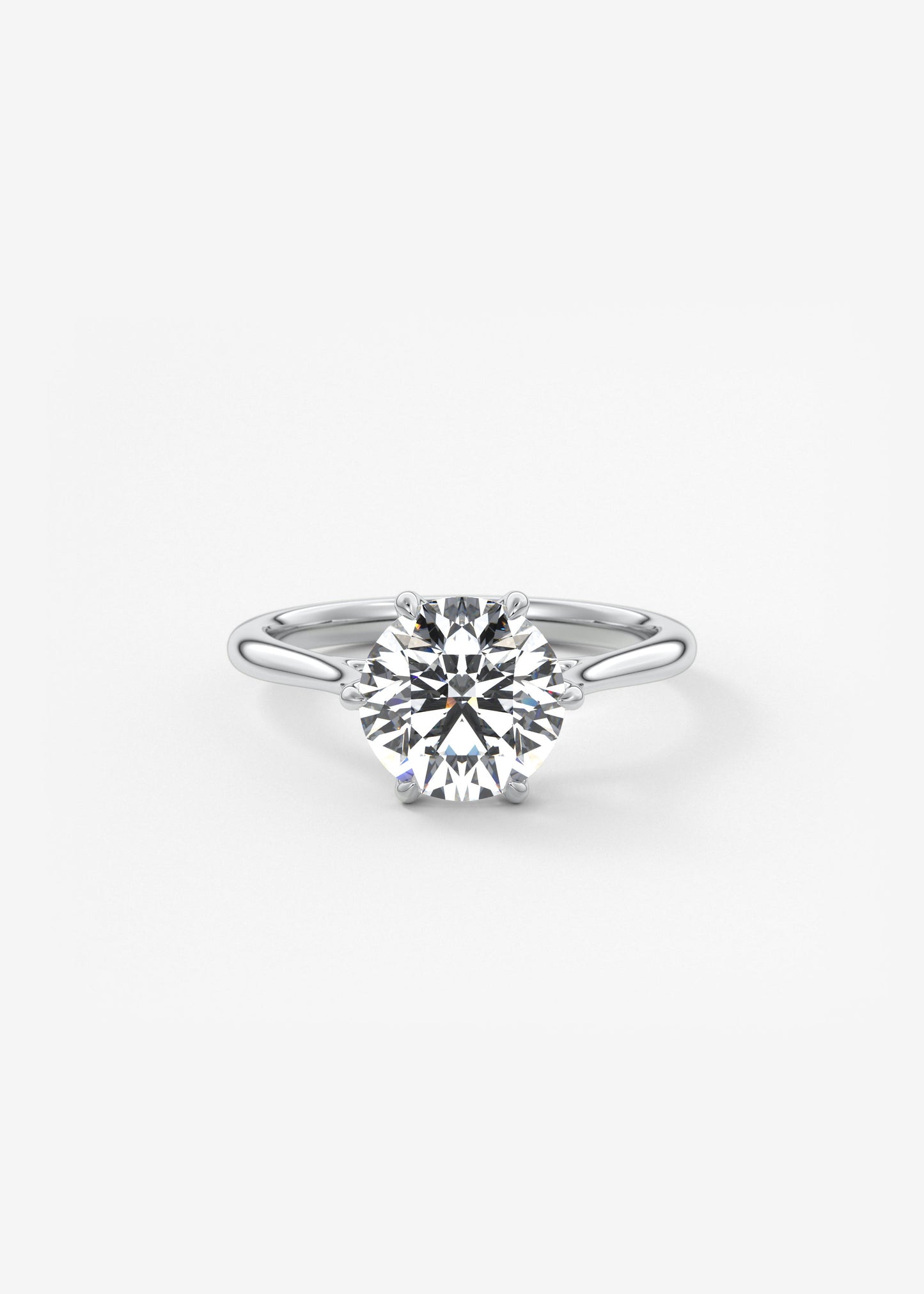 Round Cathedral Lab Grown Diamond Engagement Ring