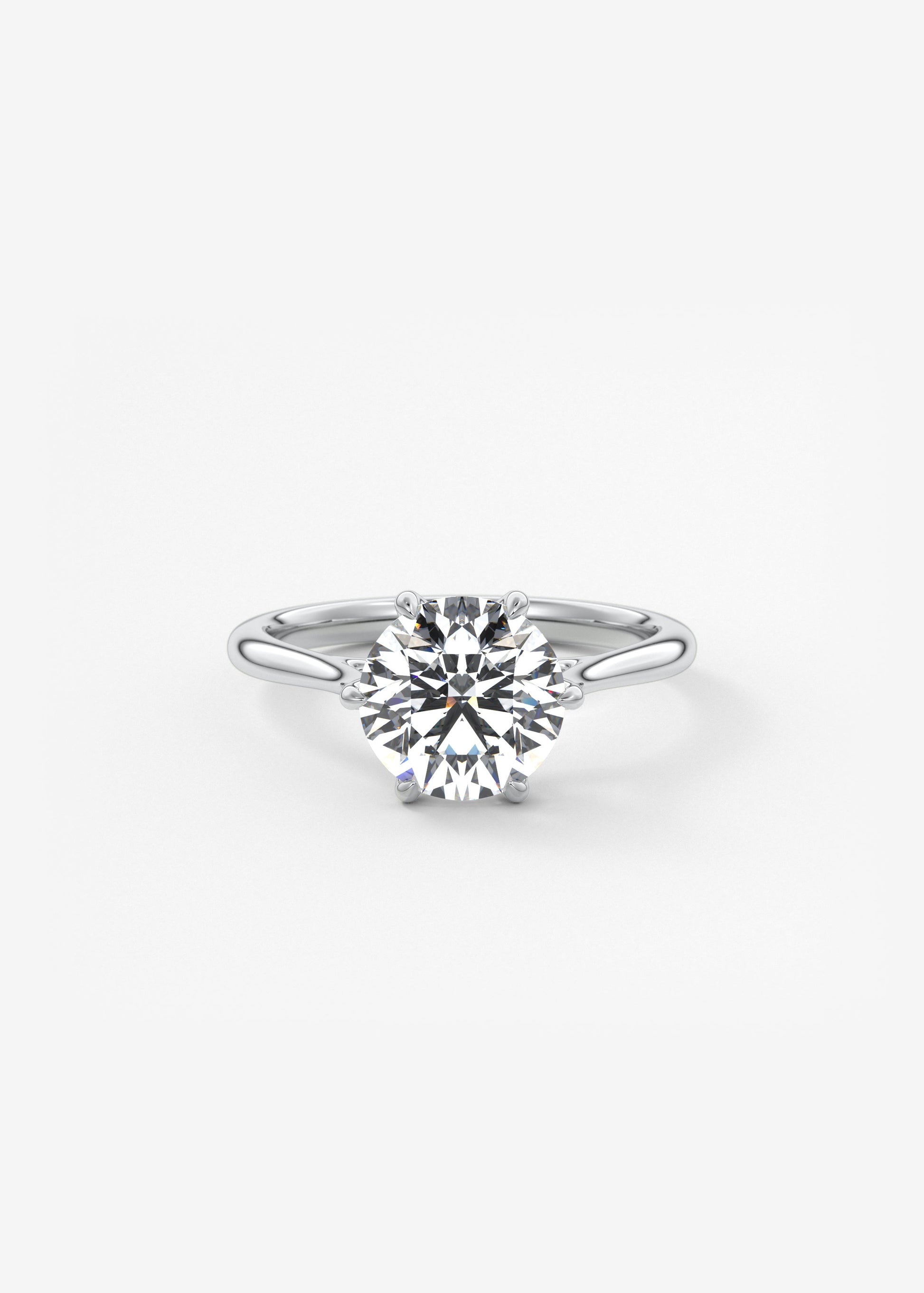 Round Cathedral Lab Grown Diamond Engagement Ring