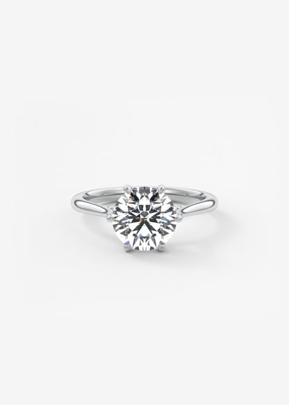 Round Cathedral Lab Grown Diamond Engagement Ring