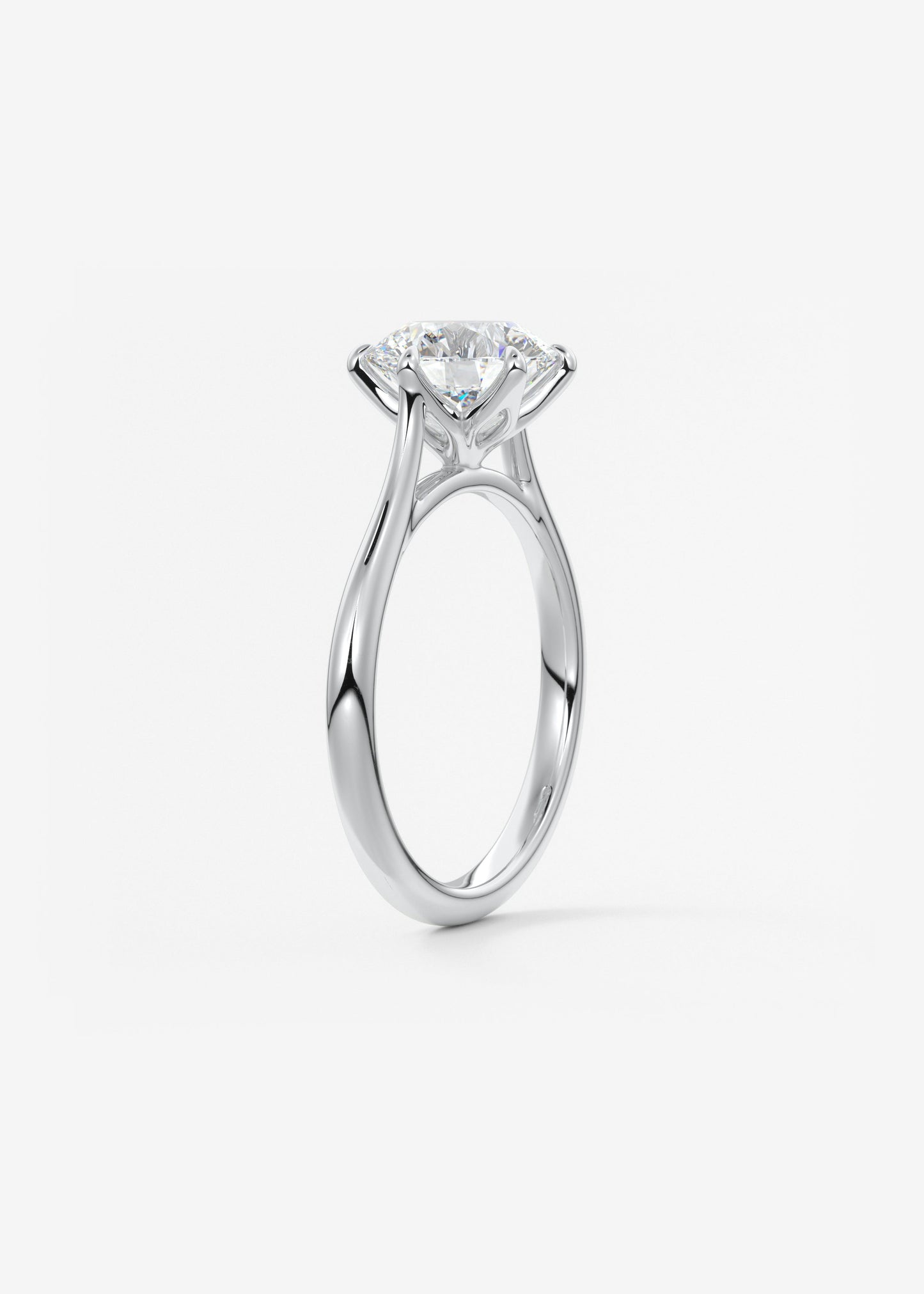 Round Cathedral Lab Grown Diamond Engagement Ring