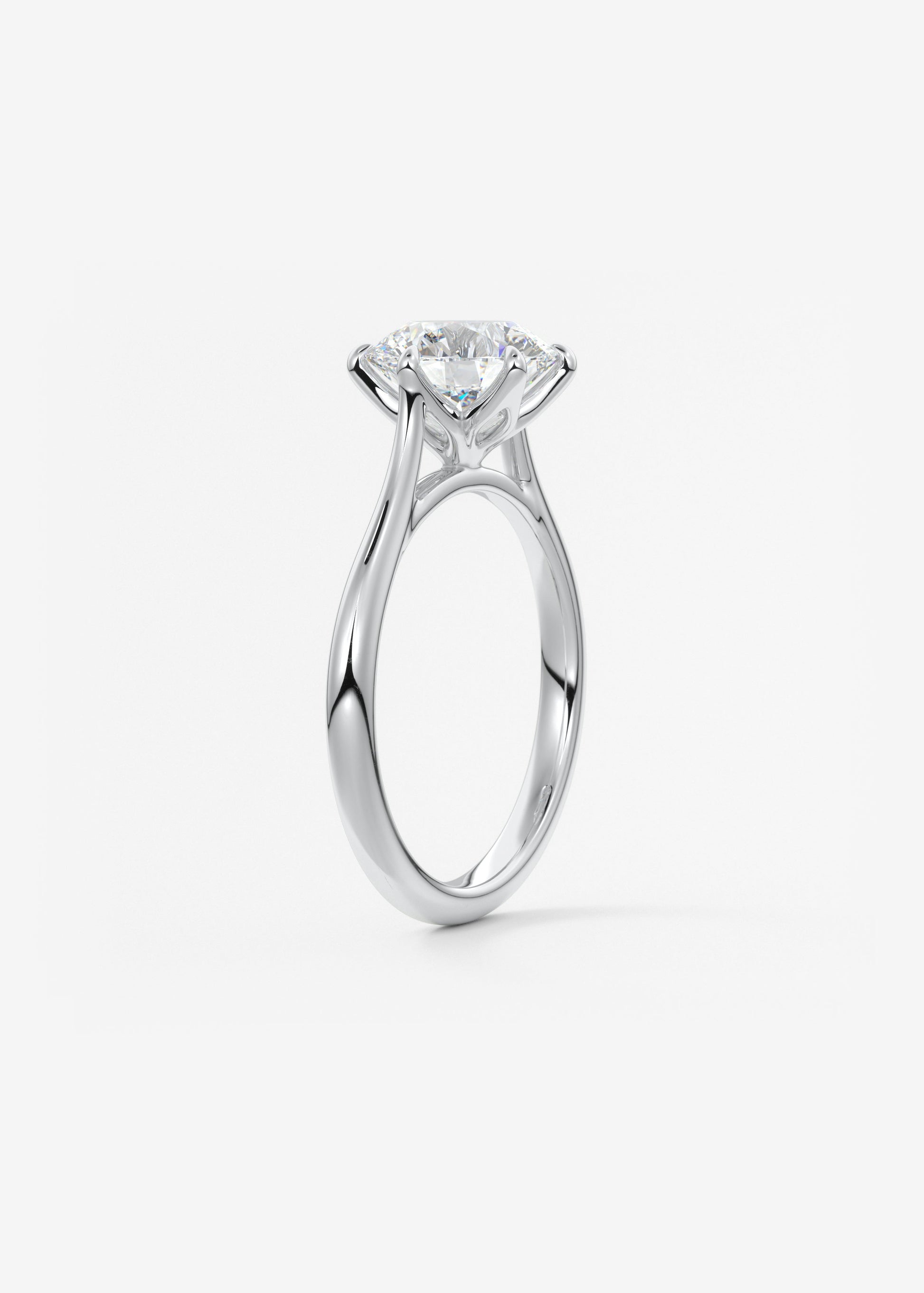 Round Cathedral Lab Grown Diamond Engagement Ring