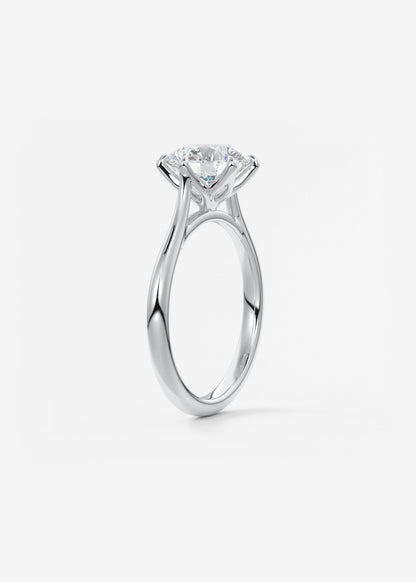 Round Cathedral Lab Grown Diamond Engagement Ring