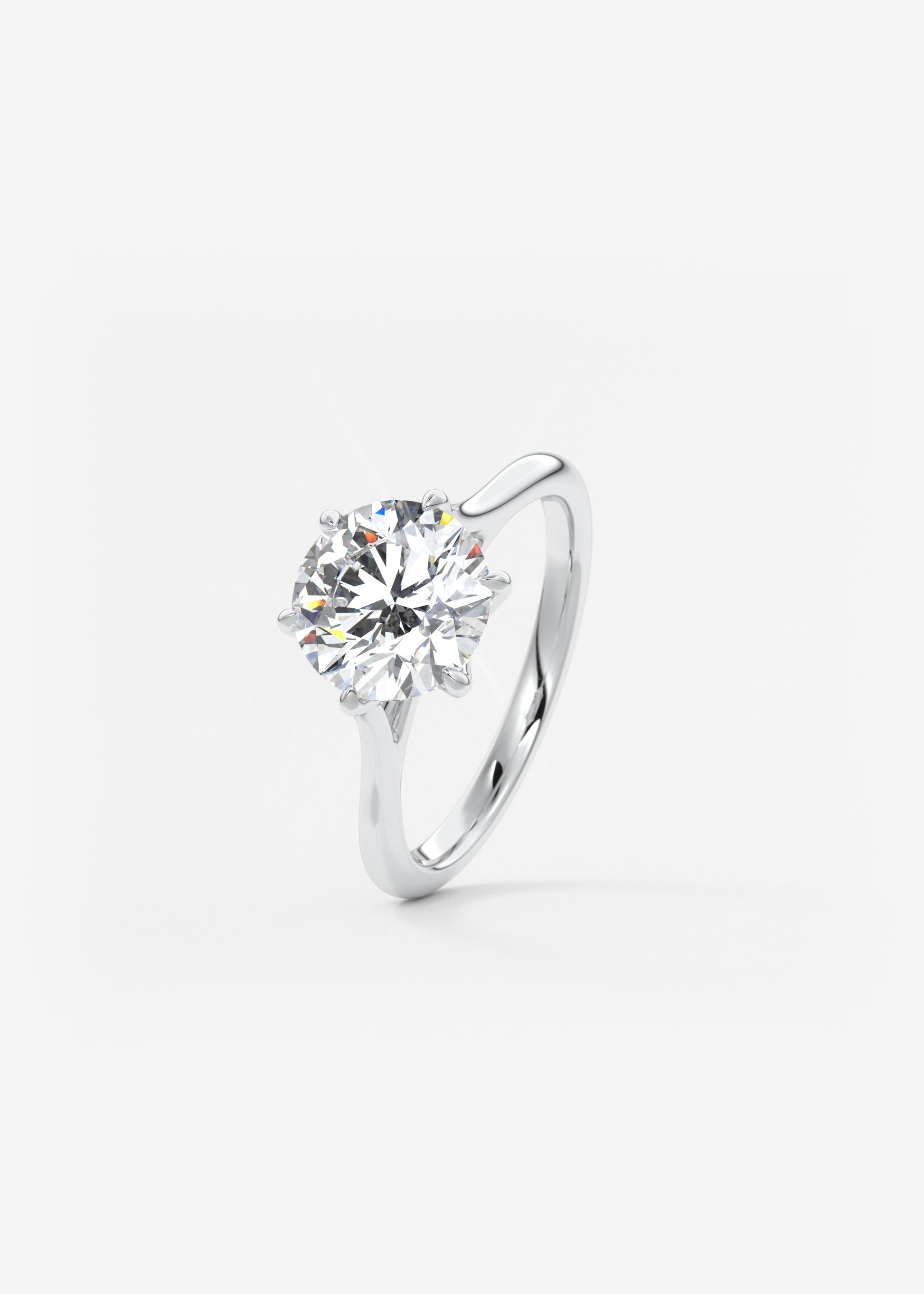 Round Cathedral Lab Grown Diamond Engagement Ring