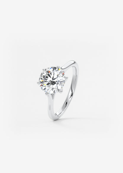 Round Cathedral Lab Grown Diamond Engagement Ring
