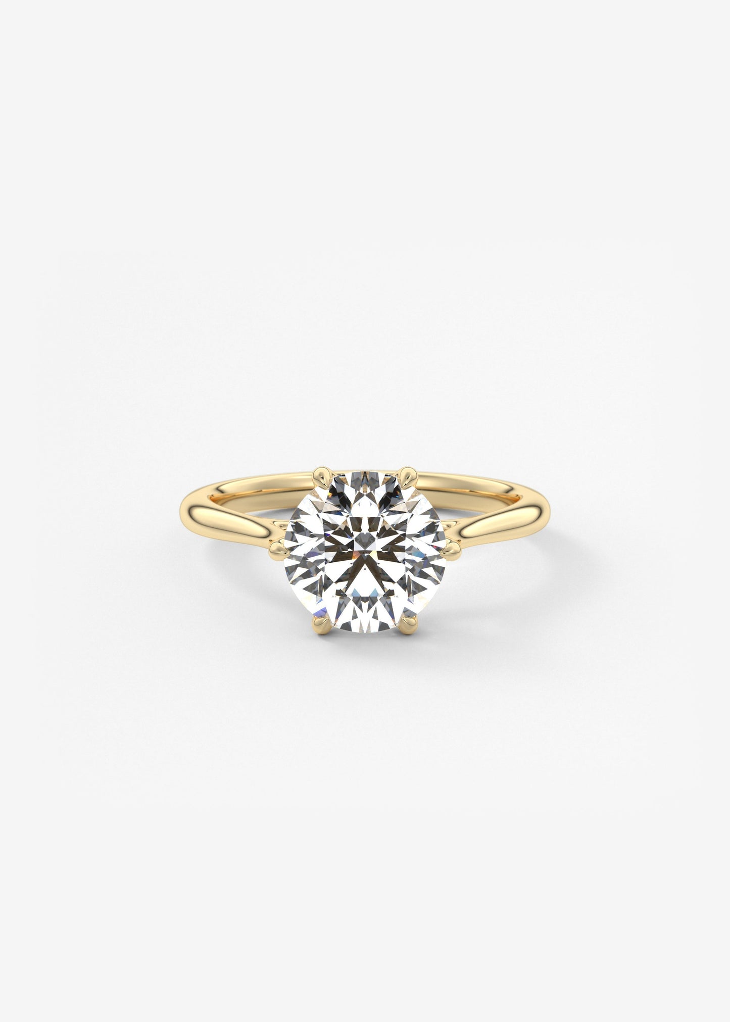 Round Cathedral Lab Grown Diamond Engagement Ring