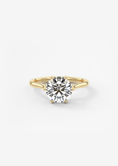 Round Cathedral Lab Grown Diamond Engagement Ring