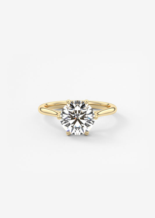 Round Cathedral Lab Grown Diamond Engagement Ring