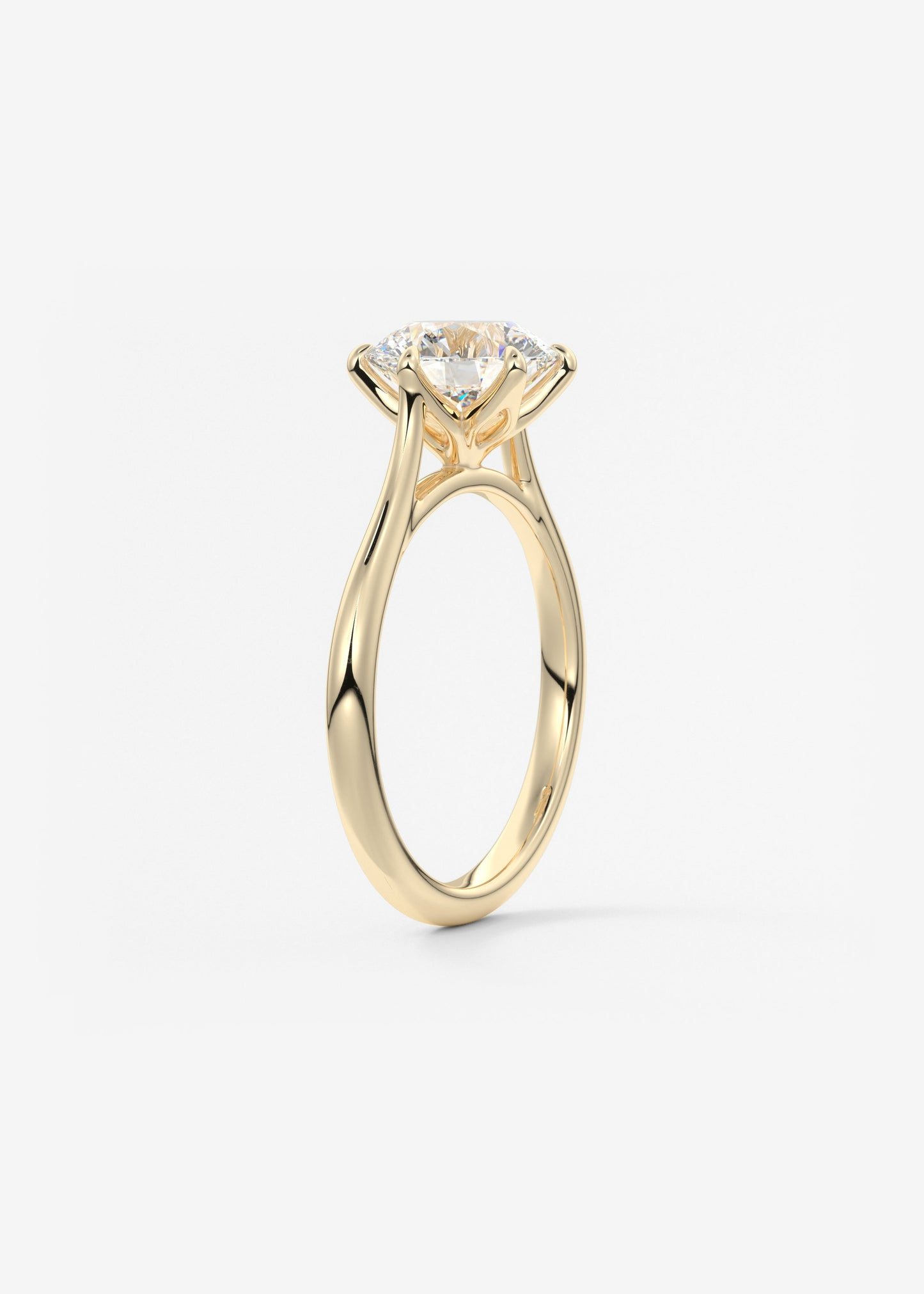 Round Cathedral Lab Grown Diamond Engagement Ring