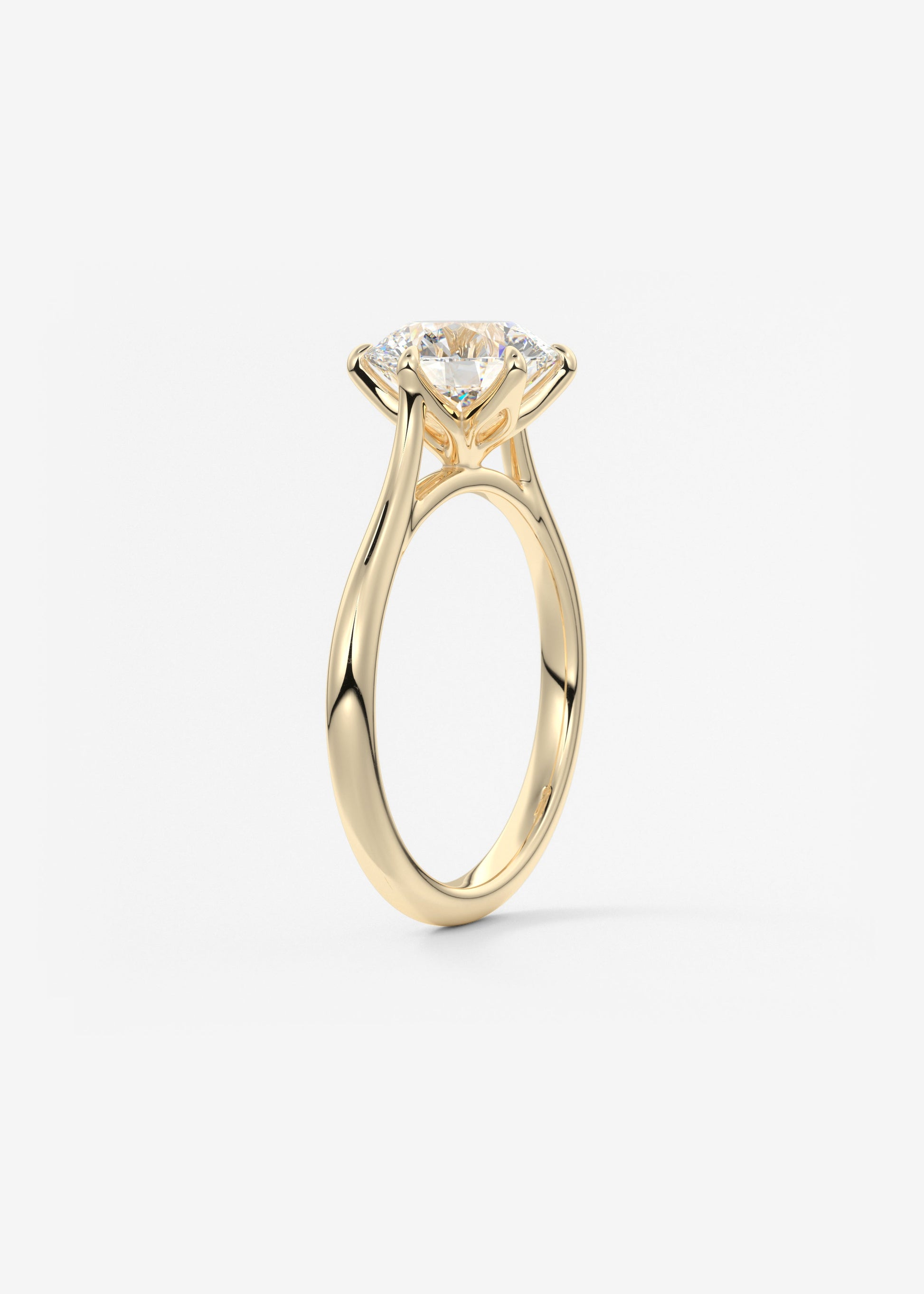 Round Cathedral Lab Grown Diamond Engagement Ring